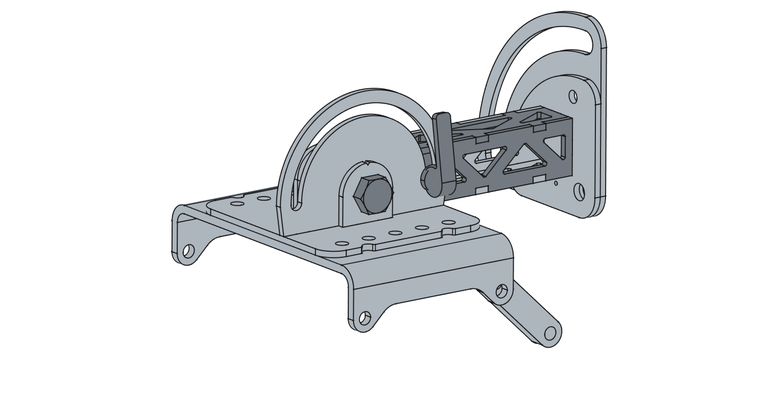 Вариант установки кронштейна ротатора на площадку для лодки ПВХ