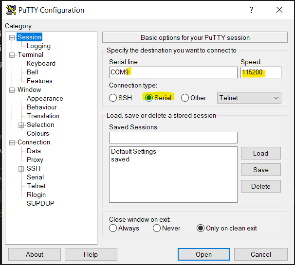 Экран подключения