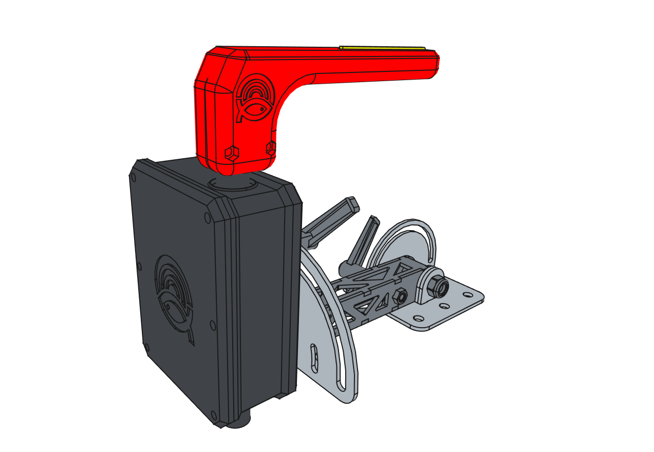 Фнешний вид привода ротатора Филин с кронштеном крепления